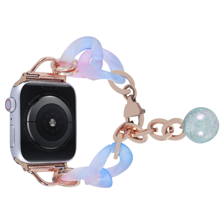 For Apple Watch Series 7 45mm Gradient Resin Chain Watch Band(Blue) - free shipping - PMC TechLife - Order now!