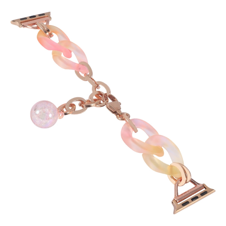 For Apple Watch Series 2 42mm Gradient Resin Chain Watch Band(Pink) - Watch Bands by PMC TechLife | Online Shopping South Africa | PMC TechLife | Buy Now Pay Later Mobicred