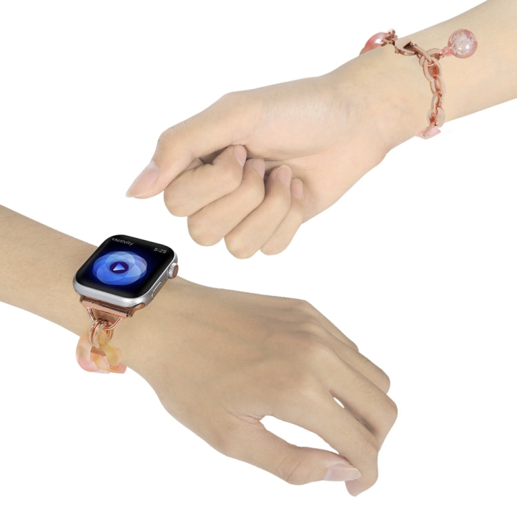 For Apple Watch Series 2 42mm Gradient Resin Chain Watch Band(Pink) - Watch Bands by PMC TechLife | Online Shopping South Africa | PMC TechLife | Buy Now Pay Later Mobicred
