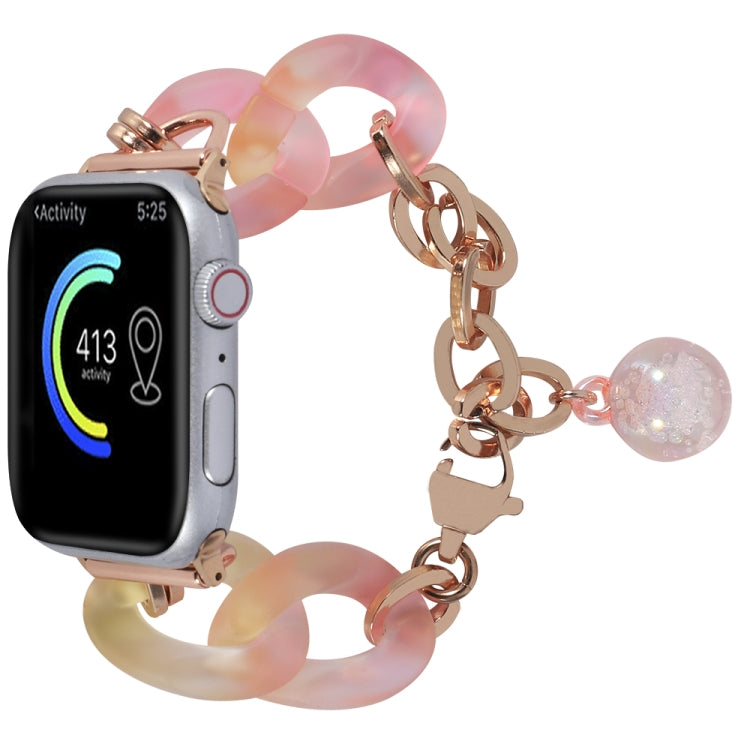 For Apple Watch Series 2 38mm Gradient Resin Chain Watch Band(Pink) - Watch Bands by PMC TechLife | Online Shopping South Africa | PMC TechLife | Buy Now Pay Later Mobicred