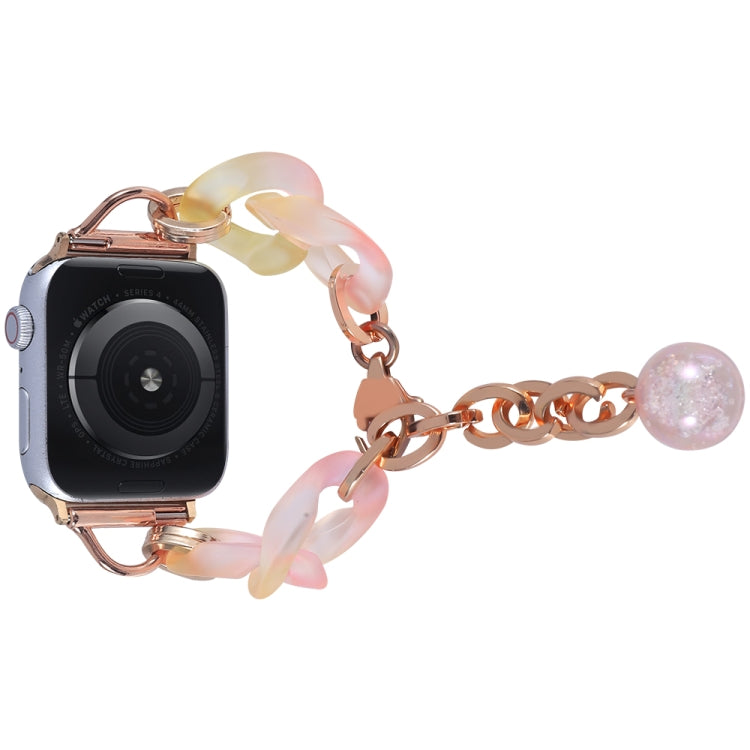For Apple Watch 38mm Gradient Resin Chain Watch Band(Pink) - free shipping - PMC TechLife - Order now!