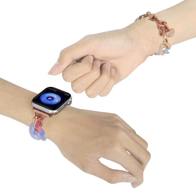 For Apple Watch 38mm Gradient Resin Chain Watch Band(Blue) - free shipping - PMC TechLife - Order now!