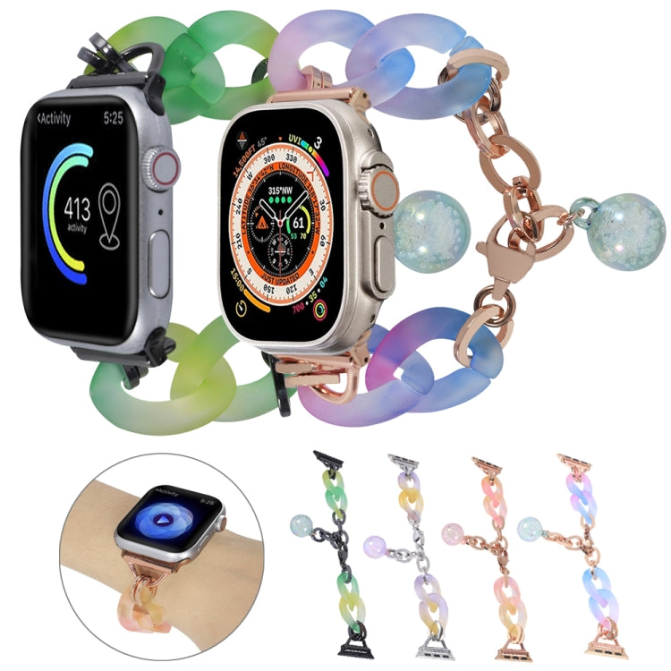 For Apple Watch SE 2023 44mm Gradient Resin Chain Watch Band(Blue) - free shipping - PMC TechLife - Order now!