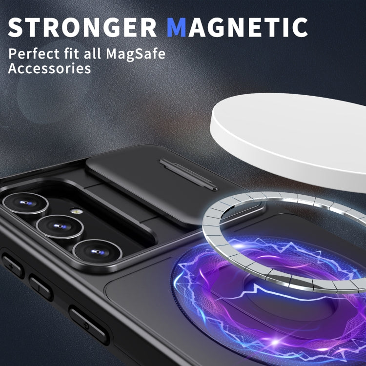 For Samsung Galaxy S22+ 5G Camshield MagSafe Ring Holder Armor Phone Case(Black) - Galaxy S22+ 5G Cases by PMC TechLife | Online Shopping South Africa | PMC TechLife | Buy Now Pay Later Mobicred