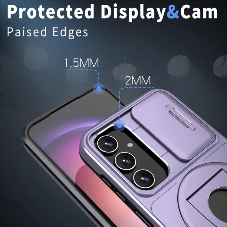 For Samsung Galaxy S22+ 5G Camshield MagSafe Ring Holder Armor Phone Case(Puple) - free shipping - PMC TechLife - Order now!