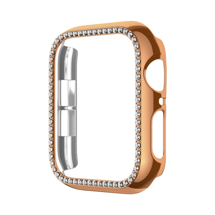 For Apple Watch Series 9 / 8 / 7 41mm Plating Row Diamond Hollow PC Watch Case(Rose Gold) - free shipping - PMC TechLife - Order now!