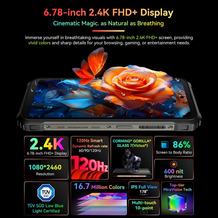 Blackview BL9000, 12GB+512GB, IP68/IP69K/MIL-STD-810H, 6.78 inch + 1.32 inch Android 13 MediaTek Dimensity 8020 Octa Core, Network: 5G, NFC, OTG(Aurora Gold) - Blackview by Blackview | Online Shopping South Africa | PMC Jewellery | Buy Now Pay Later Mobicred