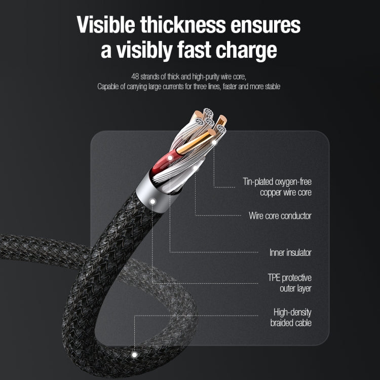 Nillkin Swift Pro 1m 3 in 1 USB to 8 Pin + Type-C + Micro USB Fast Charging Cable(Black) - Multifunction Cable by NILLKIN | Online Shopping South Africa | PMC TechLife