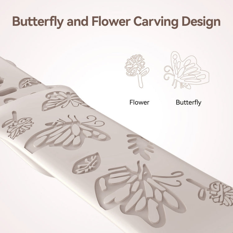 For Apple Watch SE 44mm Butterfly Flower Embossed Silicone Watch Band(Starlight) - Watch Bands by PMC TechLife | Online Shopping South Africa | PMC TechLife