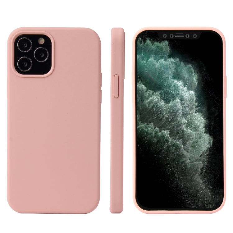 For iPhone 12 / 12 Pro Solid Color Liquid Silicone Shockproof Protective Case(Light Purple) - iPhone 12 / 12 Pro Cases by PMC TechLife | Online Shopping South Africa | PMC TechLife