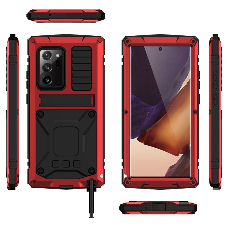 For Samsung Galaxy Note 20 Ultra R-JUST Shockproof Waterproof Dust-proof Metal + Silicone Protective Case with Holder(Red) - Galaxy Note20 Cases by R-JUST | Online Shopping South Africa | PMC Jewellery | Buy Now Pay Later Mobicred