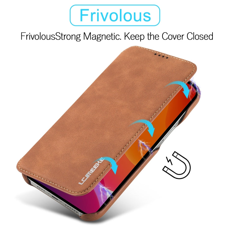For iPhone 12 Pro Max LC.IMEEKE Hon Ancient Series Horizontal Flip Leather Case with Holder & Card Slot(Brown) - iPhone 12 Pro Max Cases by LC.IMEEKE | Online Shopping South Africa | PMC TechLife | Buy Now Pay Later Mobicred