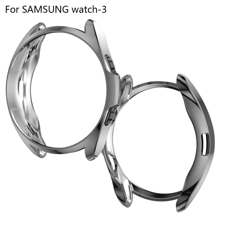 For Samsung Galaxy Watch 3 41mm Electroplating Hollow Half-pack TPU Protective Case(Gray) - Watch Cases by ENKAY | Online Shopping South Africa | PMC Jewellery | Buy Now Pay Later Mobicred