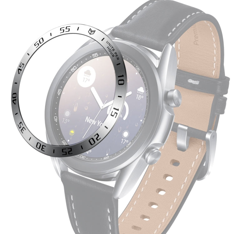 For Samsung Galaxy Watch 3 41mm Smart Watch Steel Bezel Ring, A Version(Silver Ring Black Letter) - Watch Cases by ENKAY | Online Shopping South Africa | PMC Jewellery | Buy Now Pay Later Mobicred