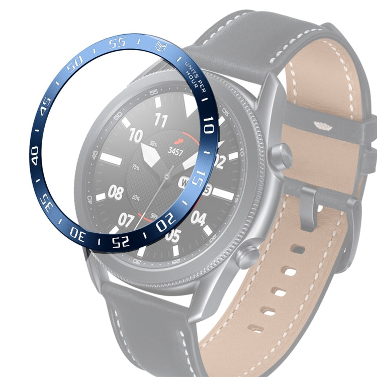 For Samsung Galaxy Watch 3 45mm Smart Watch Steel Bezel Ring, A Version(Blue Ring White Letter) - Watch Cases by ENKAY | Online Shopping South Africa | PMC Jewellery | Buy Now Pay Later Mobicred