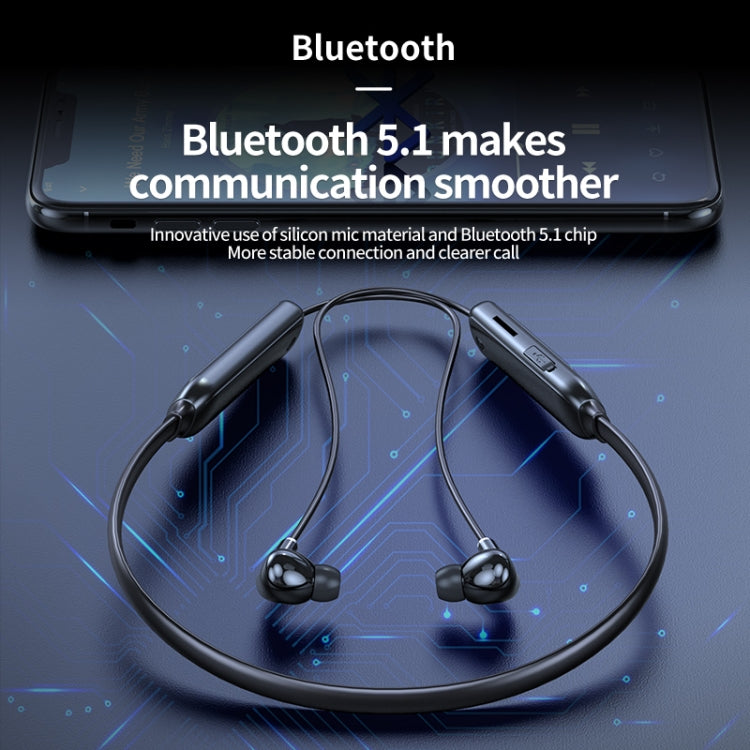 M60 8D Surround Sound Wireless Neck-mounted 5.1 Bluetooth Earphone Support TF Card MP3 Mode(Black) - Neck-mounted Earphone by PMC TechLife | Online Shopping South Africa | PMC TechLife