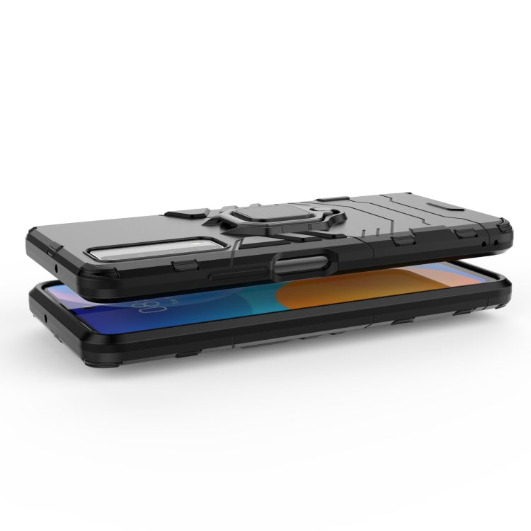 For Huawei P Smart (2021) PC + TPU Shockproof Protective Case with Magnetic Ring Holder(Blue) - free shipping - PMC TechLife - Order now!