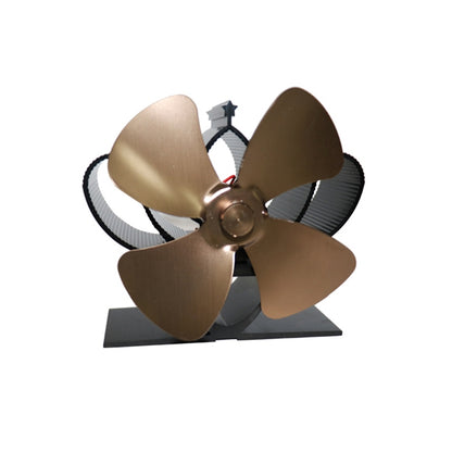 YL201 4-Blade High Temperature Metal Heat Powered Fireplace Stove Fan (Bronze) - Fireplace Fan by PMC Jewellery | Online Shopping South Africa | PMC Jewellery