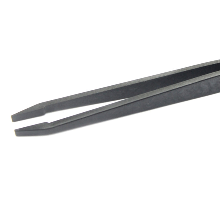 JF-S13 Anti-static Carbon Fiber Straight Tip Tweezers(Black) - Tweezers by JIAFA | Online Shopping South Africa | PMC TechLife