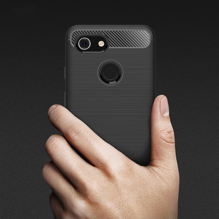 Brushed Texture Carbon Fiber Shockproof TPU Case for Google Pixel 3(Black) - Google Cases by PMC TechLife | Online Shopping South Africa | PMC TechLife | Buy Now Pay Later Mobicred