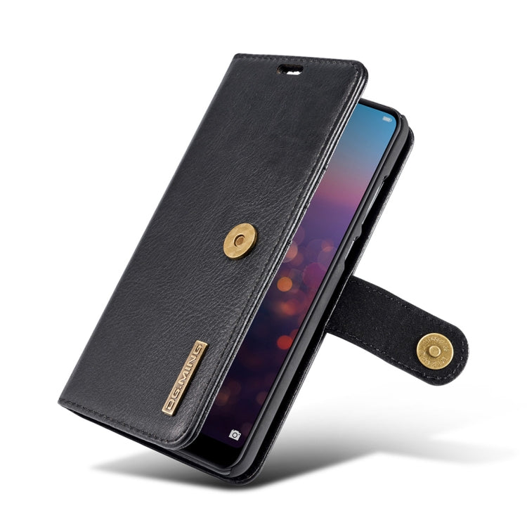 Crazy Horse Texture Flip Detachable Magnetic Leather Case for Huawei P20 Pro, with Holder & Card Slots & Wallet(Black) - Huawei Cases by DG.MING | Online Shopping South Africa | PMC Jewellery | Buy Now Pay Later Mobicred