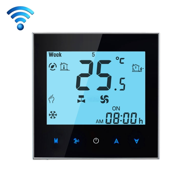 LCD Display Air Conditioning 2-Pipe Programmable Room Thermostat for Fan Coil Unit, Supports Wifi(Black) - Thermostat & Thermometer by PMC TechLife | Online Shopping South Africa | PMC TechLife