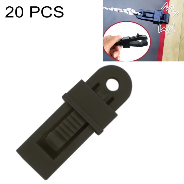 20 PCS Outdoor Tent Awnings Windproof Fixing Clip Multifunctional Wind Rope Buckle (Black) - Tents & Accessories by PMC TechLife | Online Shopping South Africa | PMC TechLife | Buy Now Pay Later Mobicred