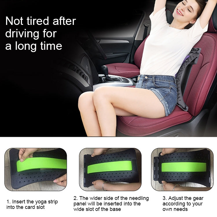 Lumbar Traction Stretching Device Posture Corrector Waist Support Spine Pain Relief Back Massage Stretcher(Black Blue) - free shipping - PMC TechLife - Order now!