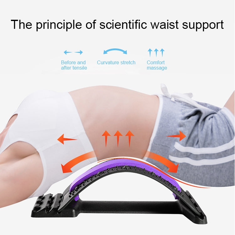 Lumbar Traction Stretching Device Posture Corrector Waist Support Spine Pain Relief Back Massage Stretcher(Black Blue) - free shipping - PMC TechLife - Order now!