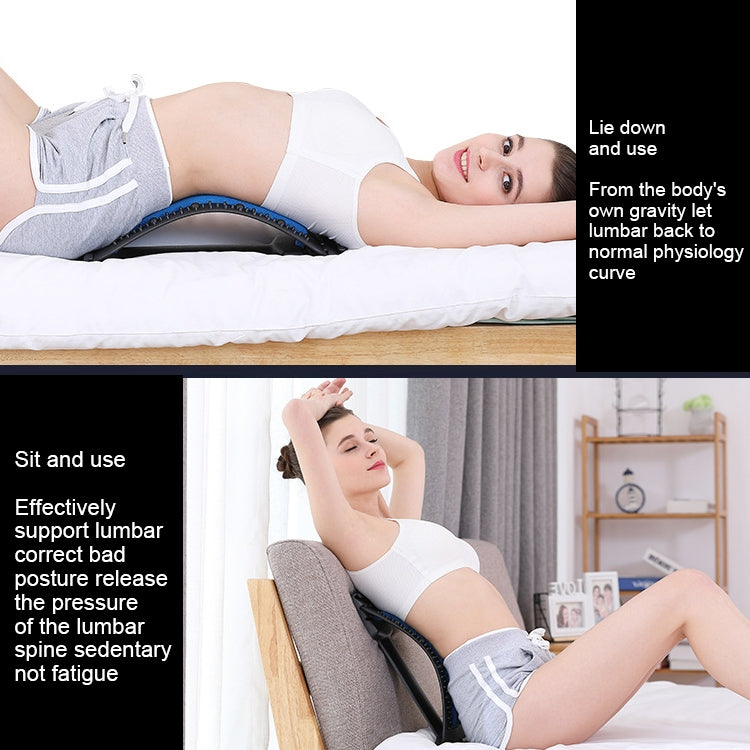 Lumbar Traction Stretching Device Posture Corrector Waist Support Spine Pain Relief Back Massage Stretcher(White + Green) - free shipping - PMC TechLife - Order now!