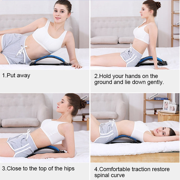 Lumbar Traction Stretching Device Posture Corrector Waist Support Spine Pain Relief Back Massage Stretcher(White + Green) - free shipping - PMC TechLife - Order now!