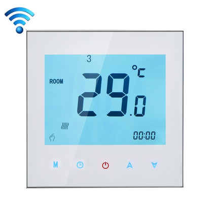 BHT-1000-GB-WIFI 16A Load Electronic Heating Type Touch LCD Digital WiFi Heating Room Thermostat with Sensor, Display Clock / Temperature / Periods / Time / Week / Heat etc.(White) - Indoor Thermometer by PMC Jewellery | Online Shopping South Africa | PMC Jewellery