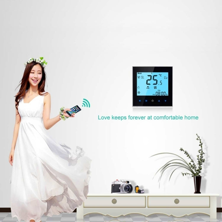 LCD Display Air Conditioning 4-Pipe Programmable Room Thermostat for Fan Coil Unit, Supports Wifi (White) - Thermostat & Thermometer by PMC TechLife | Online Shopping South Africa | PMC TechLife