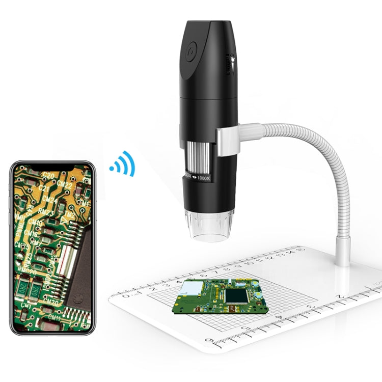 316 50-1000X Adjustable Smart Wifi USB Digital Microscope (Black) - free shipping - PMC TechLife - Order now!