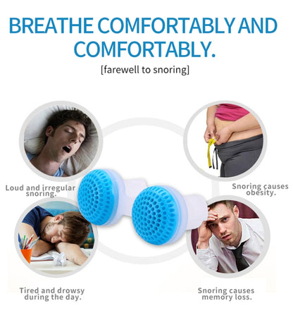 2 PCS 2 in 1 ABS Silicone Anti Snoring Air Purifier(Blue) - Anti Snoring Tools by PMC Jewellery | Online Shopping South Africa | PMC Jewellery