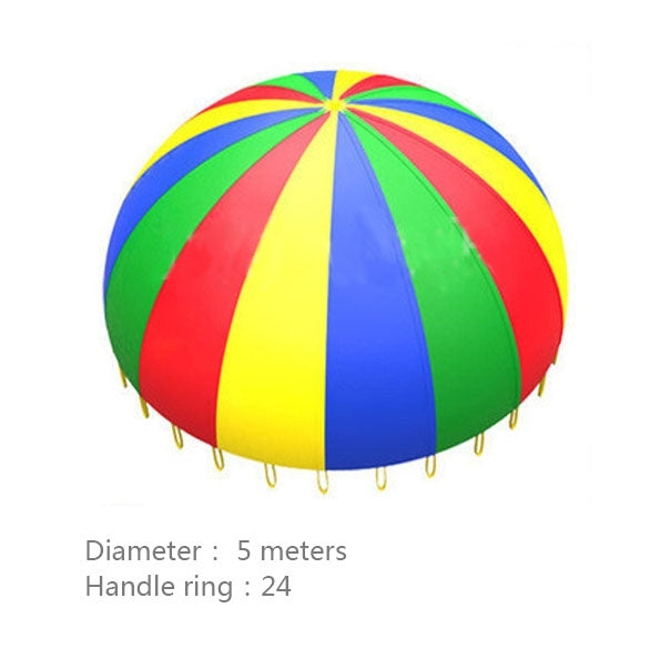 5m Children Outdoor Game Exercise Sport Toys Rainbow Umbrella Parachute Play Fun Toy with 24 Handle Straps for Families / Kindergartens / Amusement Parks - Toy Sports by PMC Jewellery | Online Shopping South Africa | PMC Jewellery