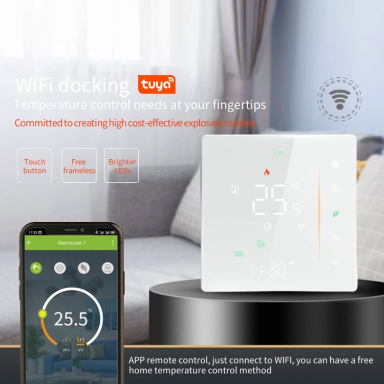 BHT-006GCLW 95-240V AC 5A Smart Home Heating Thermostat for EU Box, Control Boiler Heating with Only Internal Sensor, WiFi (White) - Thermostat & Thermometer by PMC TechLife | Online Shopping South Africa | PMC TechLife