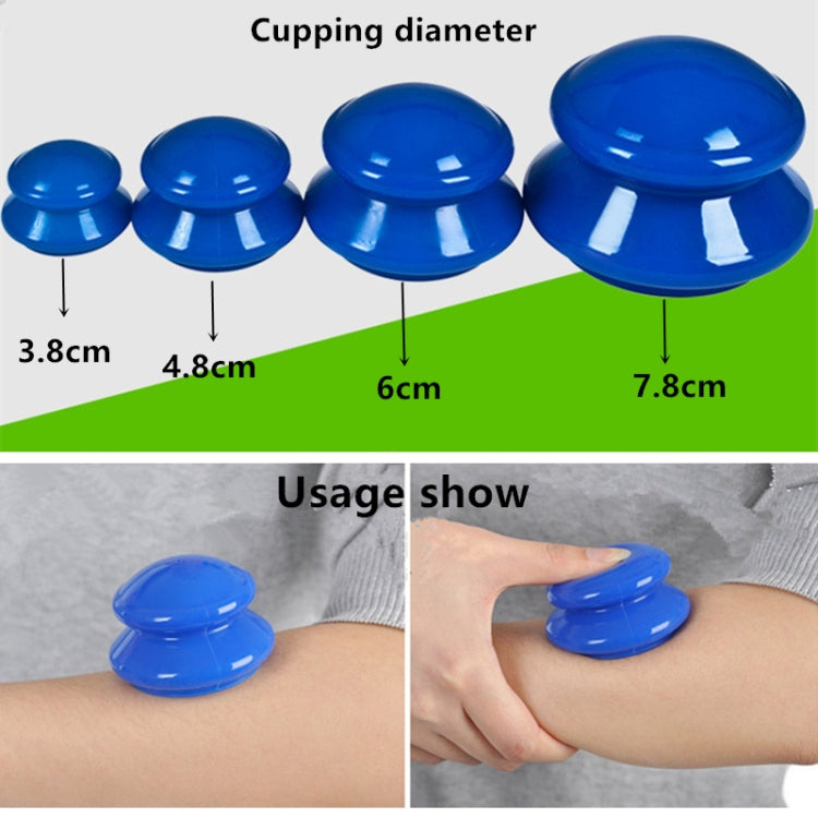 4 Cups / Set Health Care Body Massage Cupping Therapy Anti Cellulite Silicone Vacuum Cups(Blue) - Cupping & Moxibustion by PMC Jewellery | Online Shopping South Africa | PMC Jewellery