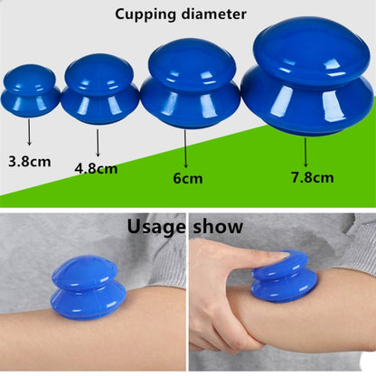 4 Cups / Set Health Care Body Massage Cupping Therapy Anti Cellulite Silicone Vacuum Cups(Blue) - Cupping & Moxibustion by PMC Jewellery | Online Shopping South Africa | PMC Jewellery