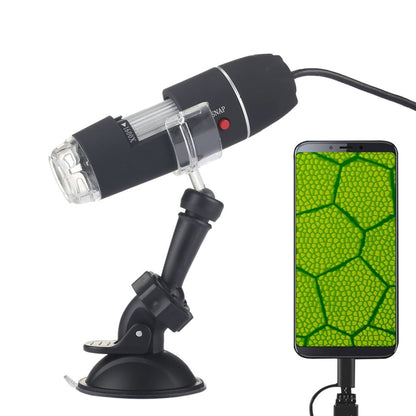 1600X Magnifier HD 0.3MP Image Sensor 2 in 1 USB Digital Microscope with 8 LED & Professional Stand - Digital Microscope by PMC Jewellery | Online Shopping South Africa | PMC Jewellery