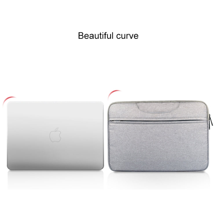 Breathable Wear-resistant Shoulder Handheld Zipper Laptop Bag, For 15.6 inch and Below Macbook, Samsung, Lenovo, Sony, DELL Alienware, CHUWI, ASUS, HP (Grey) - 15.6 - 17 inch by PMC Jewellery | Online Shopping South Africa | PMC Jewellery