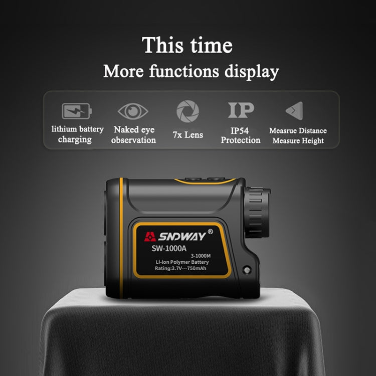 SNDWAY SW1000A Handheld Outdoor Waterproof Telescope Range Finder Distance Measurer, 1000m - Laser Rangefinder by SNDWAY | Online Shopping South Africa | PMC Jewellery | Buy Now Pay Later Mobicred