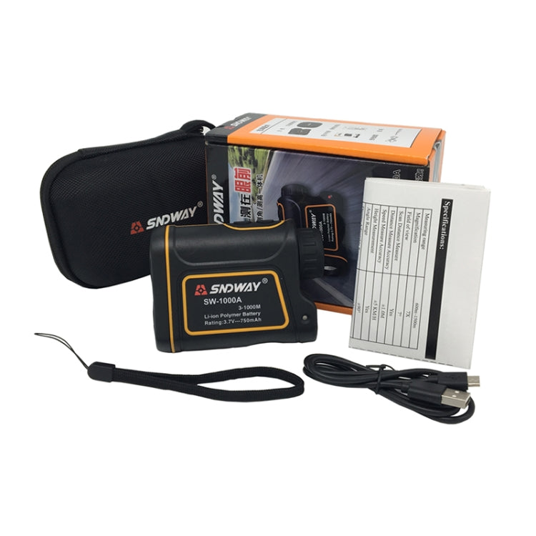 SNDWAY SW1000A Handheld Outdoor Waterproof Telescope Range Finder Distance Measurer, 1000m - Laser Rangefinder by SNDWAY | Online Shopping South Africa | PMC Jewellery | Buy Now Pay Later Mobicred