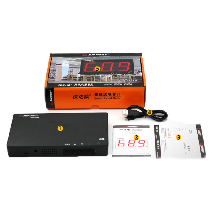 SNDWAY SW526A Wall-mounted DB Sound Level Meter Noise Tester with Large Screen 18-inch Display - free shipping - PMC TechLife - Order now!