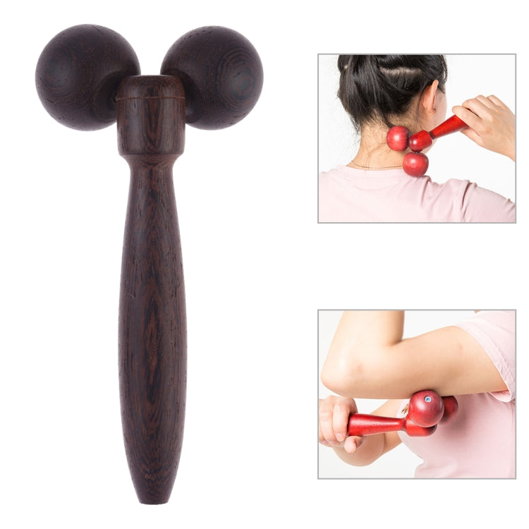 Wenge Solid Wood Manual Roller Massager (Black) - free shipping - PMC TechLife - Order now!