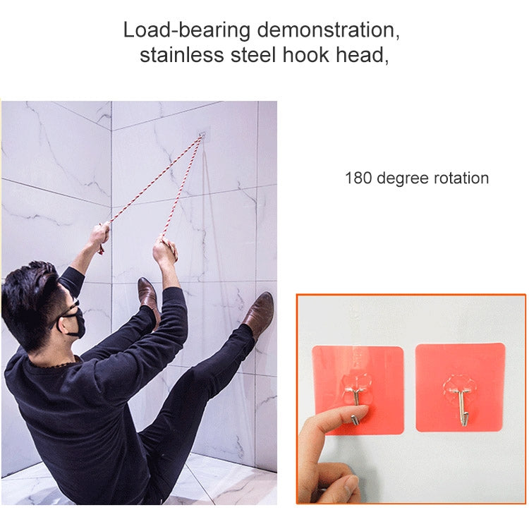 10pcs PVC + Stainless Steel Thick Plum Shape Seamless Adhesive Hook Waterproof Transparent Strong Stick Hook Kitchen Wall Mount - free shipping - PMC TechLife - Order now!
