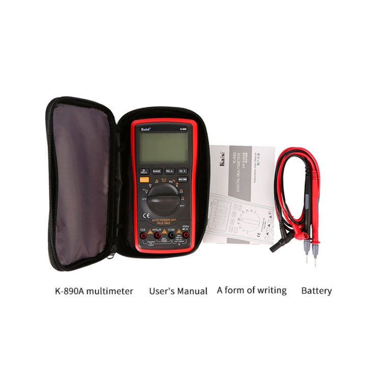 Kaisi K-890 Professional LCD Digital Multimeter Electrical Handheld Digital Multimeter Tester - Current & Voltage Tester by Kaisi | Online Shopping South Africa | PMC TechLife | Buy Now Pay Later Mobicred