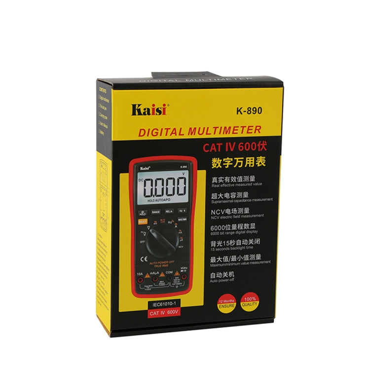 Kaisi K-890 Professional LCD Digital Multimeter Electrical Handheld Digital Multimeter Tester - Current & Voltage Tester by Kaisi | Online Shopping South Africa | PMC TechLife | Buy Now Pay Later Mobicred