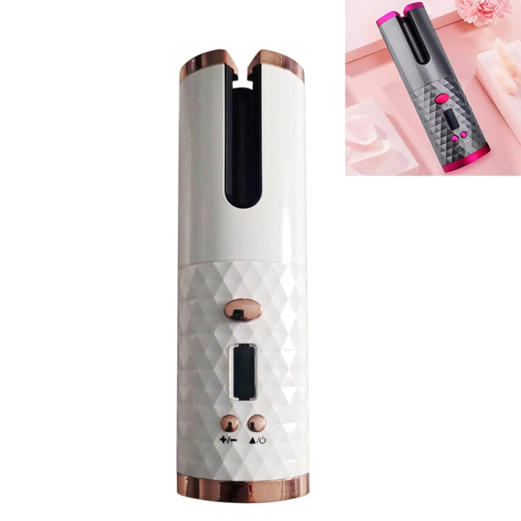 USB Charging Automatic Hair Curler Portable Mini Wireless Multi-function Curling Iron with LCD Display (White) - Hair Curler by PMC Jewellery | Online Shopping South Africa | PMC Jewellery