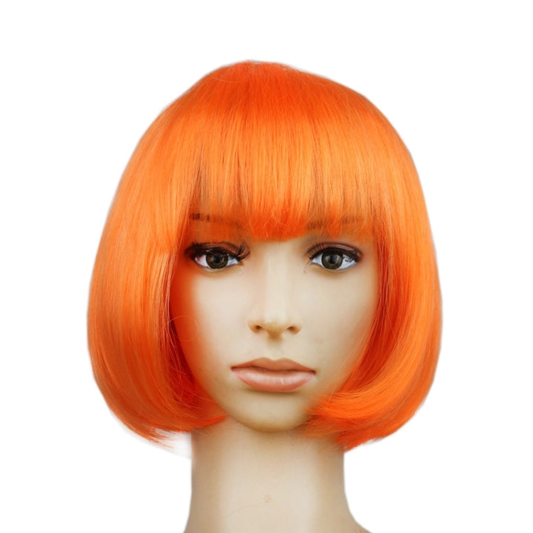 Party Cosplay Headwear Straight Short PET Wigs For Female(Orange) - Wigs by PMC Jewellery | Online Shopping South Africa | PMC Jewellery